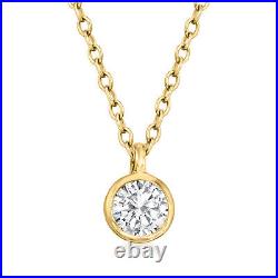 0.20 Carat Bezel-Set Diamond Solitaire Necklace in 14kt Yellow Gold. 18 inches