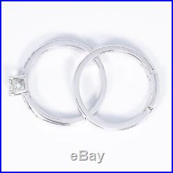 0.70 CTW 100% REAL ROUND CUT DIAMOND Bridal Set PURE White Gold 18KT I/SI1