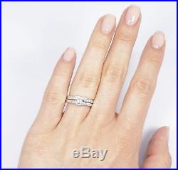 0.70 CTW 100% REAL ROUND CUT DIAMOND Bridal Set PURE White Gold 18KT I/SI1
