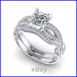 0.80 CTW 100% REAL ROUND SHAPE DIAMOND Bridal Set PURE White Gold 18KT I/SI1