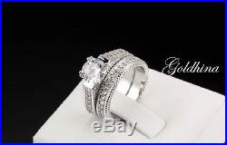1.20ct White D/VVS1 Diamond Bridal Set Engagement/Wedding 10k White Pure Gold