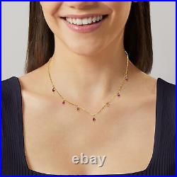 1.40 ct. T. W. Bezel-Set Ruby Station Necklace in 14kt Yellow Gold. 18 inches