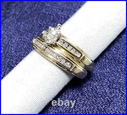 1/4CT Marquise Diamond Engagement Wedding Ring Bridal Set 10K Yellow Gold Size 9