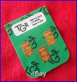 1. 5 Gram Gold Bars 24k Pure Tgr Bullion 999.9 The Super Preppers Combo Set