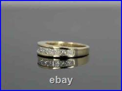 1.55Ct Princess Cut MOISSANITE Wedding Band Solid 14K Yellow Gold Plated