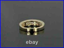 1.55Ct Princess Cut MOISSANITE Wedding Band Solid 14K Yellow Gold Plated