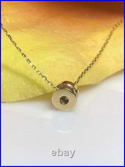 1 CT Round Cut Bezel Set Diamond Created Pendant Necklace 14k Yellow Gold Plated