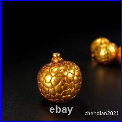 1 China antique copper Tang Dynasty pure copper gilt golden button set of