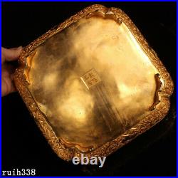 10 China Qing Dynasty Pure copper gilt silver carving set Gem Jewelry box