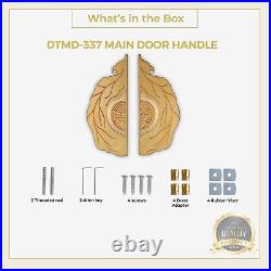 10-Inches Pure Brass Main Door Handle for All The Doors Handle (Set of 1) Gold