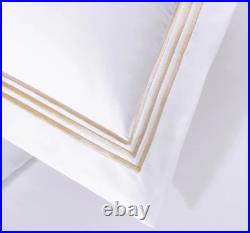 100% Egyptian Cotton 3-Piece Duvet Cover Set King Gold TLS PURE PARIMA