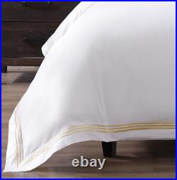 100% Egyptian Cotton 3-Piece Duvet Cover Set King Gold TLS PURE PARIMA