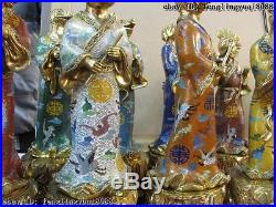 100% Pure Bronze cloisonne 24K Gold royal Palace Sign twelve Zodiac Statue Set