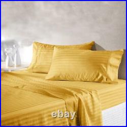 1000 TC 100% Pure Egyptian Cotton Bedding Select Item Gold Stripes