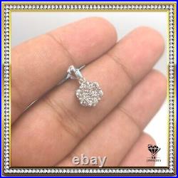 10K Pure White Gold 10+ Pointer Flower Set 0.75 CTW Diamond Charm 1.8g Pendant