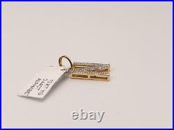 10K Pure Yellow Gold Custom 0.44 CTW Diamond N Letter Pendant 1.4g Charm NEW