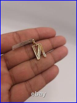 10K Pure Yellow Gold Custom 0.44 CTW Diamond N Letter Pendant 1.4g Charm NEW