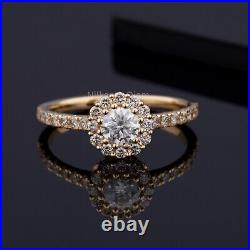 10Kt Pure Gold 1.00Ct IGI Round Lab Grown Diamond Engagement Women Ring Wear Set