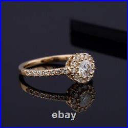 10Kt Pure Gold 1.00Ct IGI Round Lab Grown Diamond Engagement Women Ring Wear Set