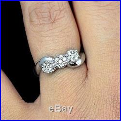 10k Pure W Gold Natural 0.37 Cts Top Diamond Ring solitare pressure setting