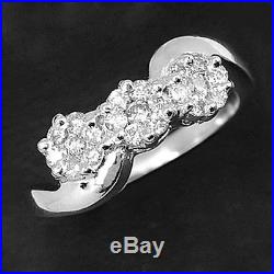 10k Pure W Gold Natural 0.37 Cts Top Diamond Ring solitare pressure setting