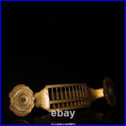 13.6 China antique set gemstone Gold plating of pure copper Ruyi Abacus