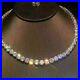 14Ct Round Real Moissanite Tennis Necklace Earrings Set 14K White Gold Plated