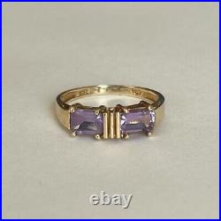 14K Amethyst Ring in Toi et Moi Setting, Size 5.5, 1.85 grams, Perfect Promise