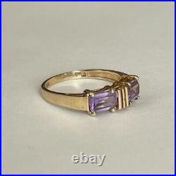 14K Amethyst Ring in Toi et Moi Setting, Size 5.5, 1.85 grams, Perfect Promise