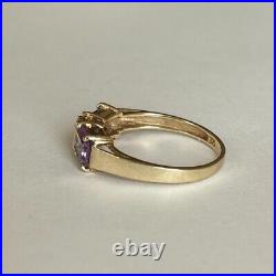 14K Amethyst Ring in Toi et Moi Setting, Size 5.5, 1.85 grams, Perfect Promise