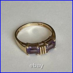 14K Amethyst Ring in Toi et Moi Setting, Size 5.5, 1.85 grams, Perfect Promise