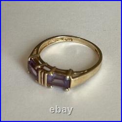 14K Amethyst Ring in Toi et Moi Setting, Size 5.5, 1.85 grams, Perfect Promise