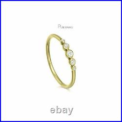 14K Gold 0.17 Ct. Bezel Set Diamond Minimalist Ring Fine Jewelry