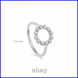 14K Gold 0.24 Ct. Bezel Set Diamond Circle Design Ring Fine Jewelry