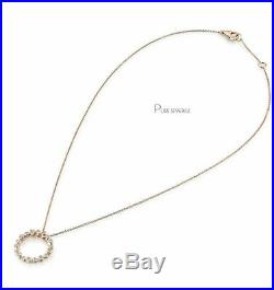 14K Gold 0.50 Ct. Bezel Set Diamond Eternity Circle Pendant Necklace