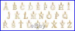 14K Pure Yellow Gold Initial A to Z Pendants Set With Cubic Zirconia (Large)