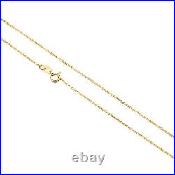 14K Real Solid Yellow Gold Dainty Cross Christian CZ Pendant Charm Necklace 18in