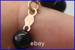 14K Solid Yellow Gold and Onyx Earrings and Bracelet Set
