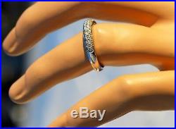 14K WHITE GOLD PAVE SET NATURAL DIAMOND. 25 BAND RING Sz7 Perfect Condition