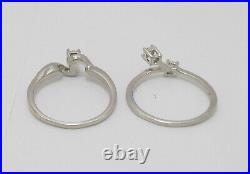 14K White Gold Over CZ Lab Created 4Ct Engagement & Wedding Bridal Set Pure Ring