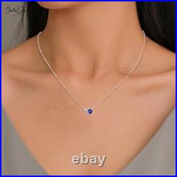 14k Pure Gold Bezel Set 1/2 CT Natural Tanzanite & Diamond Wedding Gift Necklace