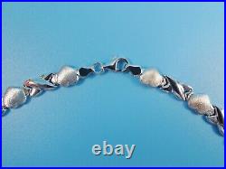 14k White Gold Set Necklace & Bracelet Xo Heart Over Real 925 Sterling Silver