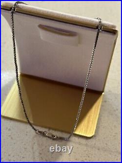 14k White Solid Gold Invisible Set Princess Cut Diamond Heart W 14 Box Chain