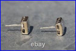 14k Yellow Gold 1ctw NATURAL Diamond Princess Square Invisible Set Stud Earrings