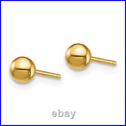 14k Yellow Gold Bar and 3mm Ball Stud Earrings Perfect Gift for Her Set 0.45g