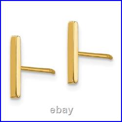 14k Yellow Gold Bar and 3mm Ball Stud Earrings Perfect Gift for Her Set 0.45g