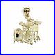 14k yellow Gold solid Drum sets Pendant charm gift instrument fine jewelry 1.4g