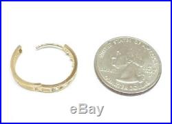 14kt Pure Yellow Gold Channel Set CZ 20MM Huggie Earrings. STAMPED & GUARANTEED