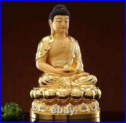 15'' Pure bronze copper gold set of three Sakyamuni tathagata Medicine Buddha