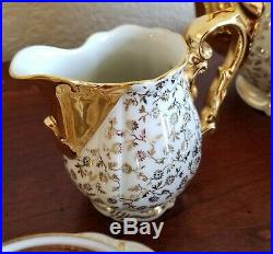 15 piece Gold and Porcelain Haus Frank Bavaria tea set, perfect condition